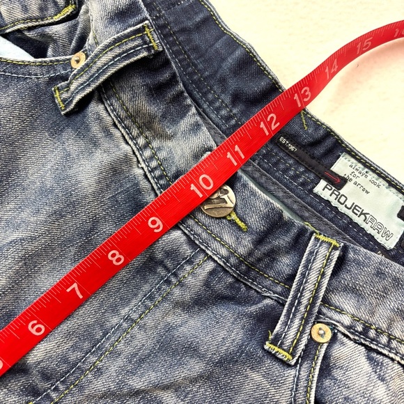 Projekraw Buckle Light Wash Whiskered Hand Sanded Relaxed Straight Jeans (38/34) - Picture 14 of 15